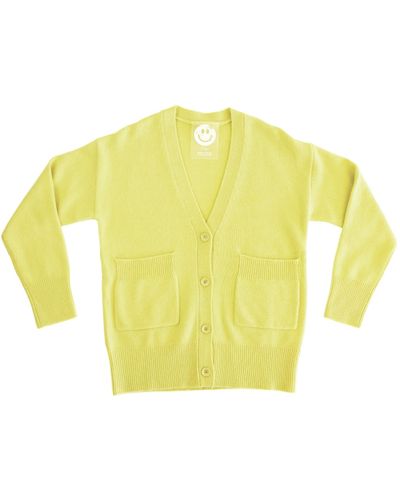 Zenzee Cashmere V-neck Cardigan - Yellow