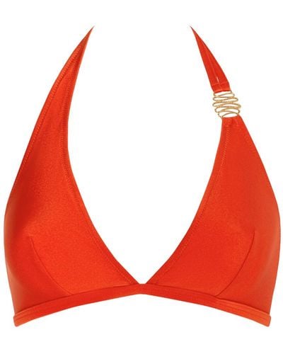 BonBon Lingerie Siren Orange Triangle Bikini Top - Red