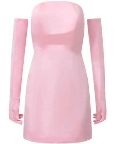 Miscreants Satin Cupid Dress & Gloves - Pink
