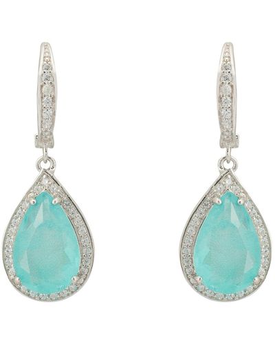 LÁTELITA London Giselle Drop Earrings Paraiba Tourmaline Silver - Blue