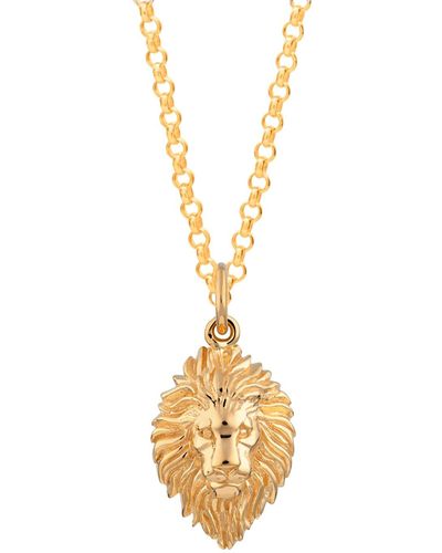 Scream Pretty Lion Head Necklace - Metallic