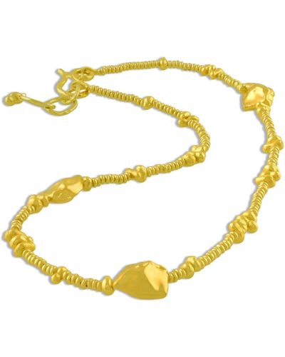 Arvino Molten nugget Station Necklace - Yellow