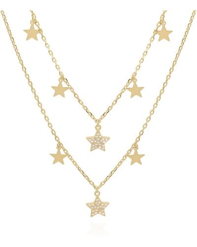Luna Charles Blake Double Row Star Necklace - Metallic