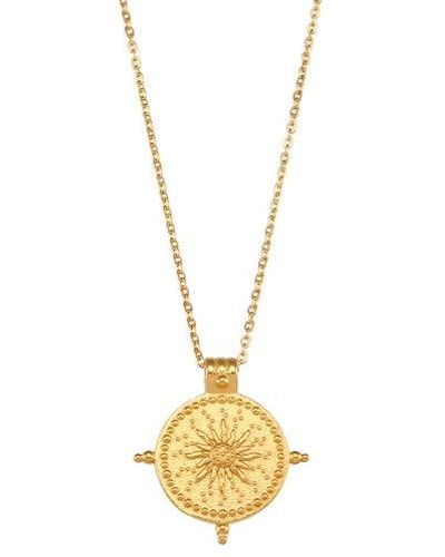 Olivia Le Marie Compass Pendant Necklace - Metallic
