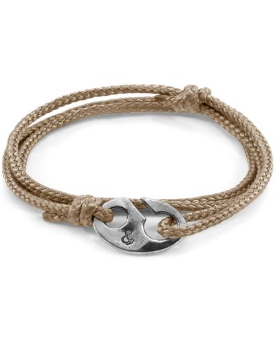 Anchor and Crew Sand Windsor Silver & Rope Bracelet - Metallic