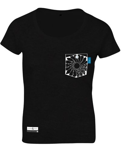 Anchor and Crew Noir Explorer Print Organic Cotton T-shirt - Black