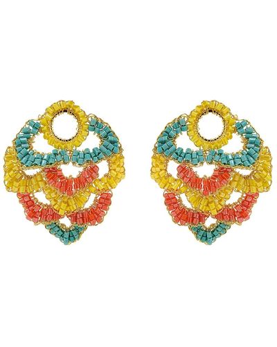 Lavish by Tricia Milaneze Summer Vibe Mix Mermaid Handmade Crochet Earring - Yellow