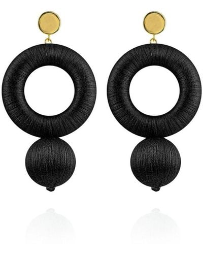 Saule Label Saskia Earrings In Endless Onyx - Black