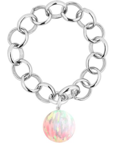 Ora Pearls Aelia Sun Opal Chain Ring - White
