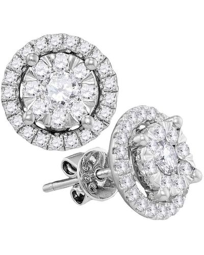Cosanuova Diamond Circle Cluster Earrings In 14k Gold - White