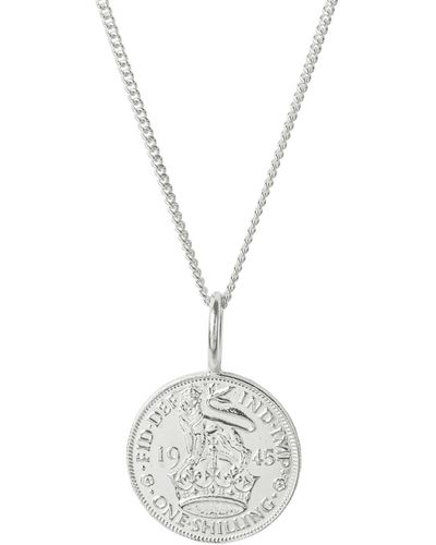 Katie Mullally British Shilling Coin & Chain In Sterling - Metallic