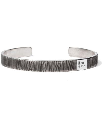 Kenton Michael Etched Sterling Cuff Bracelet - Metallic
