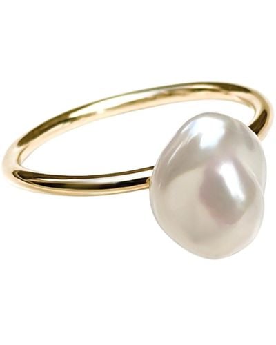 Kiri & Belle Baroque Pearl Ring - Metallic