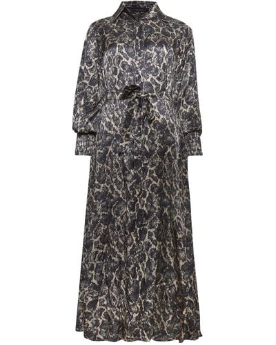 James Lakeland Printed Belted Midi Dress - Black
