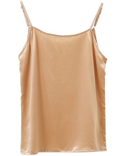 Soft Strokes Silk Pure Mulberry Silk Camisole With Adjustable Straps - Brown
