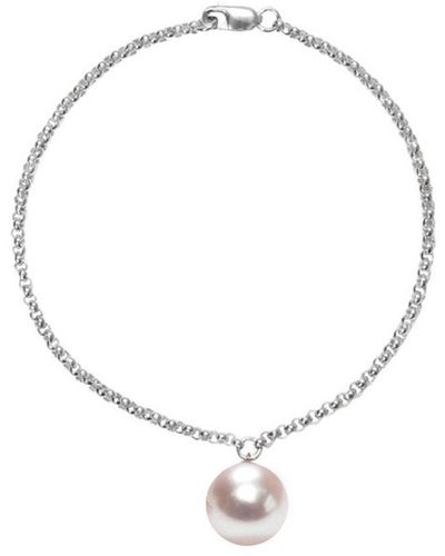 Ora Pearls Alba White Pearl Bracelet - Metallic