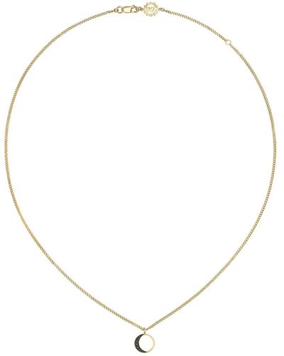 Zoe & Morgan New Moon Necklace Black Diamond Gold - Metallic