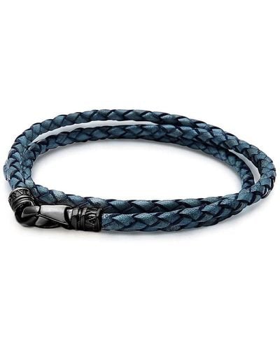 Nialaya Blue Wrap Around Leather Bracelet
