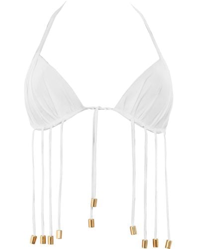ANTONINIAS Elixir Bikini Bra With Golden Details In - White