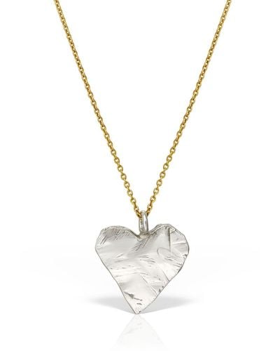 Madeleine Amour Silver Heart Pendant Necklace - Metallic
