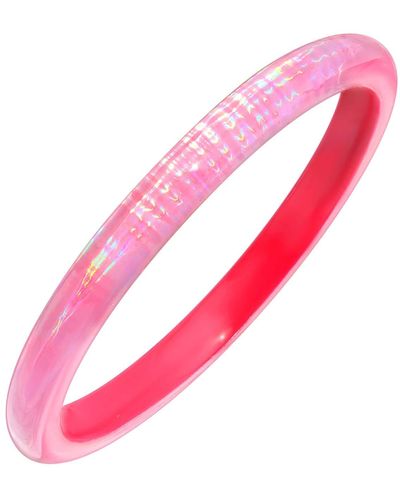 Gold & Honey Iridescent Bangle In Pink