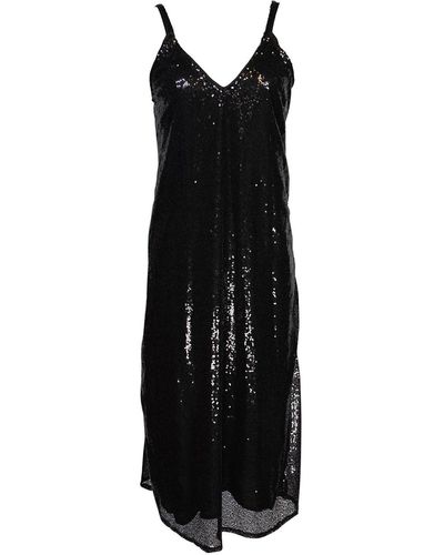 Jennafer Grace Sequin Layered Slip Dress - Black
