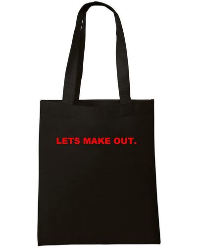 Quillattire Black 'lets Make Out' Tote Bag