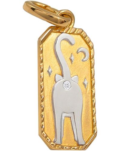 MARIE JUNE Jewelry Meowdy Cat Mood Pendant In Gold And Silver - Metallic