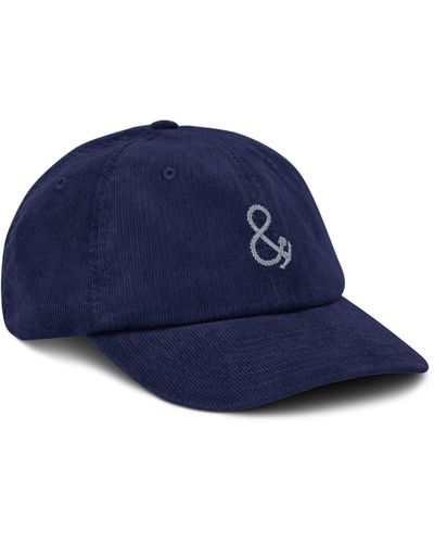 Anchor and Crew Oxford Navy Ampersand Signature Embroidered Corduroy Cap - Blue