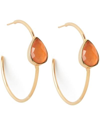 YAA YAA LONDON Spring Life Orange Gemstone Hoop Earrings