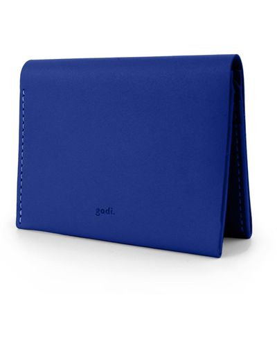 godi. Handmade Bifold Leather Wallet - Blue