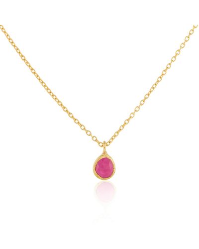 Auree Hampton Ruby & Gold Vermeil Necklace - Metallic