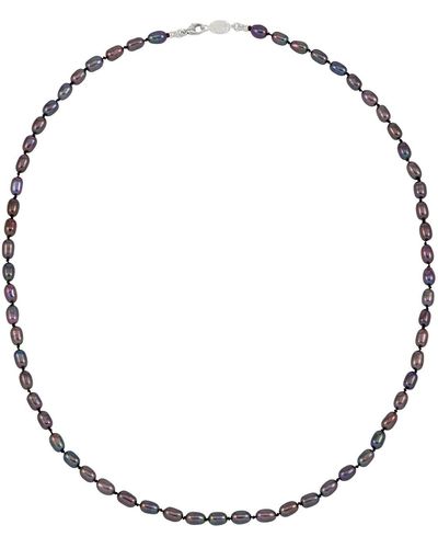 Dower & Hall S Peacock Oval Pearl Necklace - Metallic