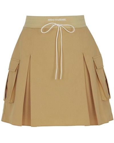 Nocturne High-waisted Ribbed Mini Skirt - Natural
