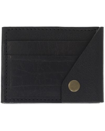 VIDA VIDA Wrap Around Leather Card Wallet - Black