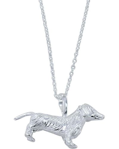 Reeves & Reeves Large Sterling Fergus The Dachshund Necklace - Metallic
