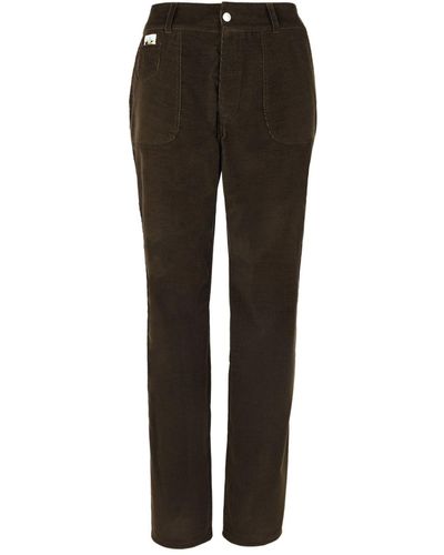 blonde gone rogue Corduroy Classic Straight Trousers In - Black