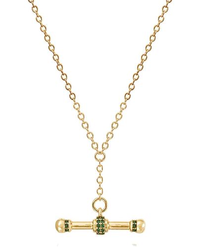 33mm Aurelia T Bar Pendant Necklace - Metallic