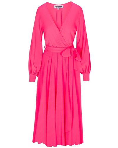 Meghan Fabulous Lilypad Midi Dress - Pink