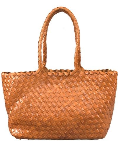 Rimini Woven Leather Handbag 'amadea' - Brown