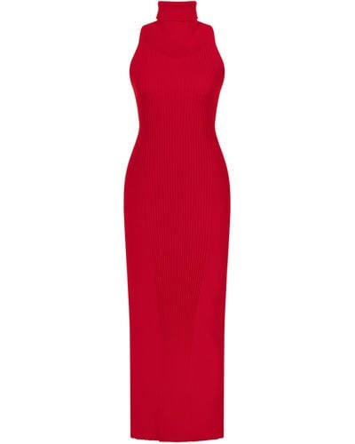 Nocturne Turtleneck Long Dress - Red