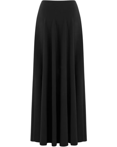 Nocturne Flounced Long Skirt - Black