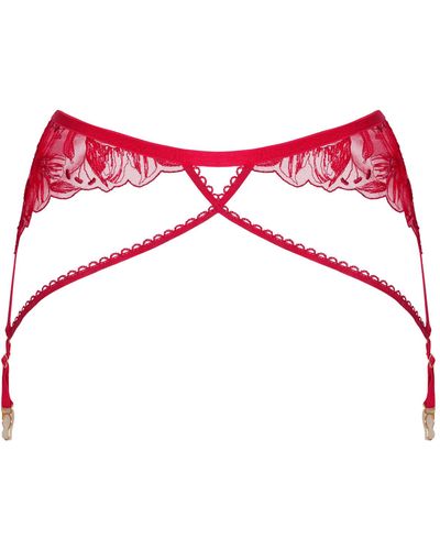 BonBon Lingerie Glory Suspender Belt - Red