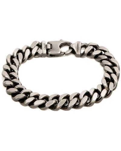 Undefined Jewelry Satin Black Diamond Cut Curb Bracelet 9.2mm - Metallic