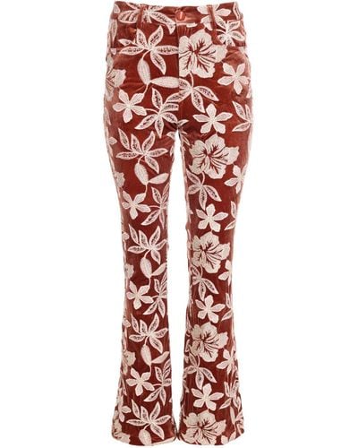 Traffic People I Barely Noticed You Velvet Flare Trousers - Red