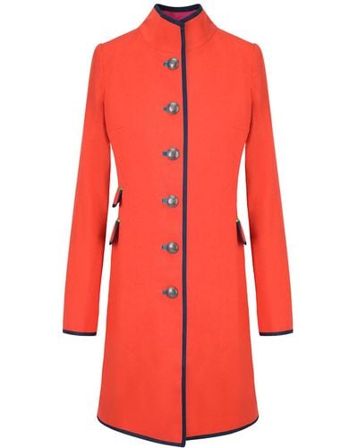Beatrice von Tresckow Orange Linen Cavalier Coat - Red