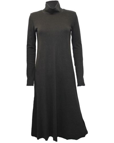 Joeleen Torvick A-line Midi Ribbed Dress - Black