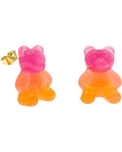 Ninemoo Jelly Bear Ear Stud Earrings - Pink