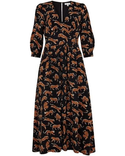 Emily and Fin Amelia Leaping Leopards Dress - Black