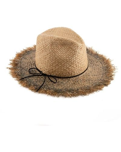Justine Hats Summer Straw Fedora Hat - Natural
